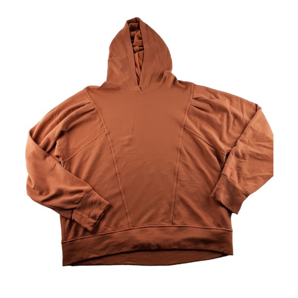Sundry Tops - Sundry Women's Orange Fleece Lined Pullover Hoodie Slouchy Lounge Cozy 3 L
